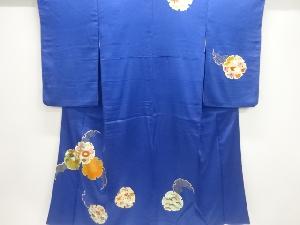 雪輪に草花模様刺繍訪問着